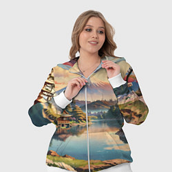 Женский 3D-костюм Спокойный рассвет над японским горизонтом, цвет: 3D-белый — фото 2