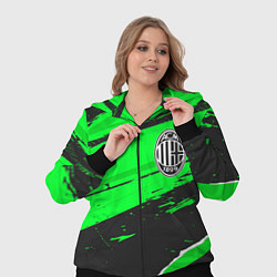 Женский 3D-костюм AC Milan sport green, цвет: 3D-черный — фото 2