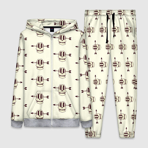 Женский костюм Узор из пробитого стрелой черепа / 3D-Меланж – фото 1