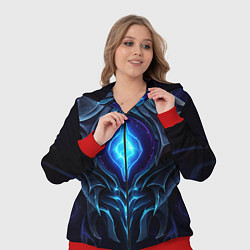 Женский 3D-костюм Магическая синяя абстракция, цвет: 3D-красный — фото 2