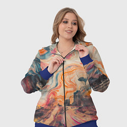 Женский 3D-костюм Абстрактный город и разноцветные краски, цвет: 3D-синий — фото 2