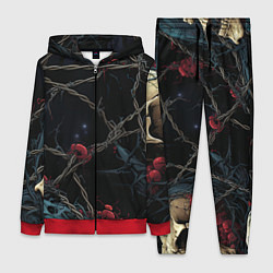 Женский 3D-костюм Череп и кровавые ягоды, цвет: 3D-красный