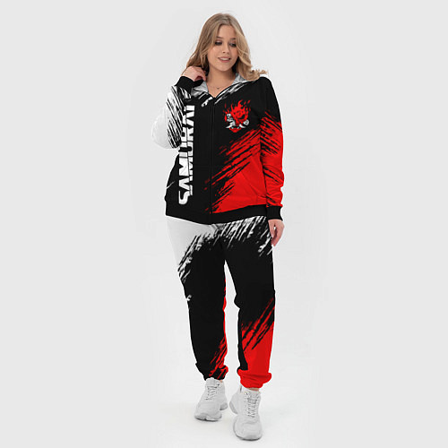 Женский костюм Самурай лого - киберпанк 2077 / 3D-Черный – фото 4