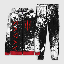Женский 3D-костюм Знаки из Ведьмака - белые брызги, цвет: 3D-красный
