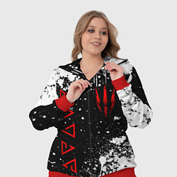 Женский 3D-костюм Знаки из Ведьмака - белые брызги, цвет: 3D-красный — фото 2