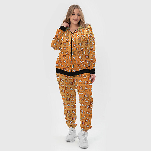 Женский костюм Паттерн из милых лисят / 3D-Черный – фото 4