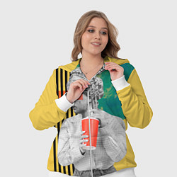 Женский 3D-костюм Абстракция ретро стиль, цвет: 3D-белый — фото 2