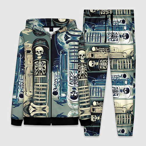 Женский костюм Психоделика с черепами / 3D-Черный – фото 1