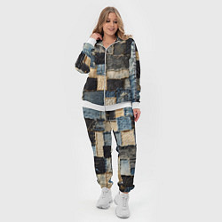 Женский 3D-костюм Заплатки пэчворк на джинсе, цвет: 3D-белый — фото 2