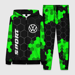 Женский 3D-костюм Volkswagen green sport hexagon, цвет: 3D-черный