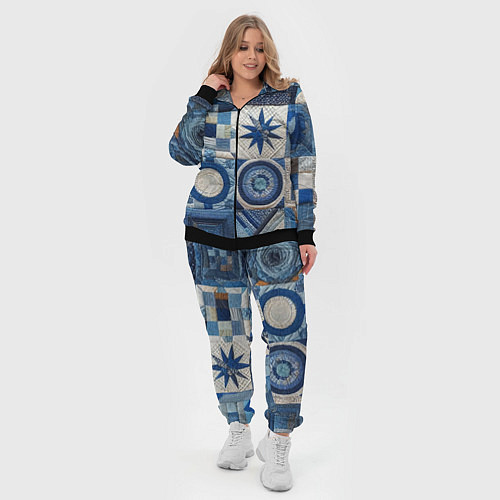 Женский костюм Denim patchwork - ai art / 3D-Черный – фото 4