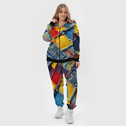 Женский 3D-костюм Colorful denim patchwork - ai art, цвет: 3D-черный — фото 2