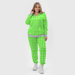 Женский 3D-костюм Зелёные лепестки шестиугольники, цвет: 3D-меланж — фото 2