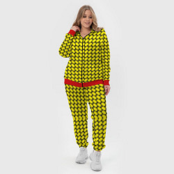 Женский 3D-костюм Жёлтые лепестки шестиугольники, цвет: 3D-красный — фото 2