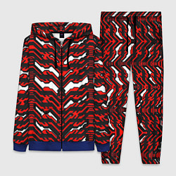 Женский 3D-костюм Агрессивный чёрно-красный паттерн, цвет: 3D-синий