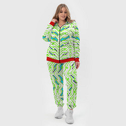 Женский 3D-костюм Агрессивный бело-зелёный паттерн, цвет: 3D-красный — фото 2