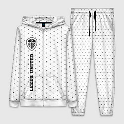 Женский 3D-костюм Leeds United sport на светлом фоне по-вертикали, цвет: 3D-белый