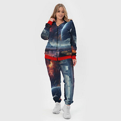 Женский 3D-костюм Фантастическая планета внутри космоса, цвет: 3D-красный — фото 2