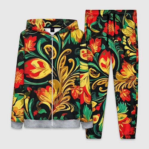 Женский костюм Хохлома акварель / 3D-Меланж – фото 1