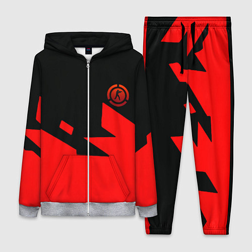 Женский костюм CSGO стильная геометрия красный / 3D-Меланж – фото 1
