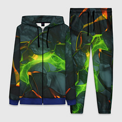 Женский 3D-костюм Неоновая яркая геометрическая абстракция со светом, цвет: 3D-синий
