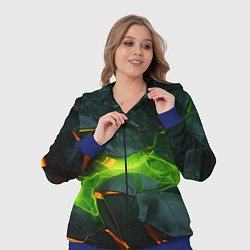 Женский 3D-костюм Неоновая яркая геометрическая абстракция со светом, цвет: 3D-синий — фото 2