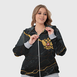 Женский 3D-костюм Золотой герб России на черно-золотой текстуре, цвет: 3D-меланж — фото 2