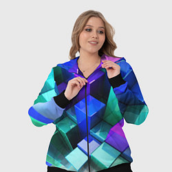 Женский 3D-костюм Неоновые кубы текстура, цвет: 3D-черный — фото 2