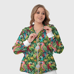 Женский 3D-костюм Влюбленные попугаи в листьях, цвет: 3D-белый — фото 2