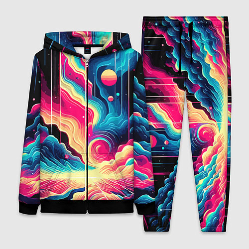 Женский костюм Neon space fantasy - ai art / 3D-Черный – фото 1