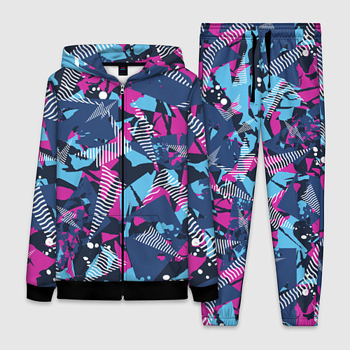 Женский костюм Яркий абстрактный узор для спорта / 3D-Черный – фото 1