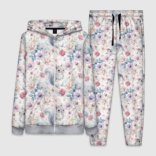 Женский костюм Бельчонок в цветах / 3D-Меланж – фото 1