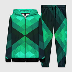 Женский 3D-костюм Изумрудная мозаика, цвет: 3D-черный