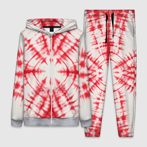 Женский костюм Тай-дай бело-красный / 3D-Меланж – фото 1