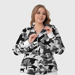 Женский 3D-костюм Камуфляж птицы чёрный, цвет: 3D-белый — фото 2