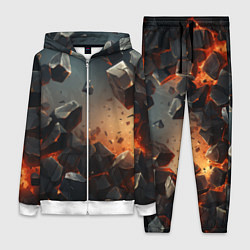 Женский 3D-костюм Эпичный взрыв из камней, цвет: 3D-белый