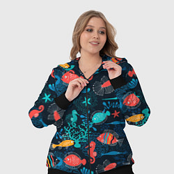 Женский 3D-костюм Морские рыбы паттерн, цвет: 3D-черный — фото 2
