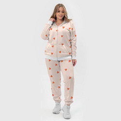 Женский 3D-костюм Разбросанные сердца - паттерн, цвет: 3D-белый — фото 2