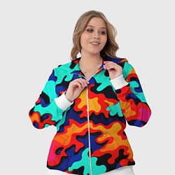 Женский 3D-костюм Разноцветный кислотный камуфляж, цвет: 3D-белый — фото 2