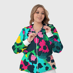 Женский 3D-костюм Кислотный зеленый леопардовый камуфляж, цвет: 3D-белый — фото 2