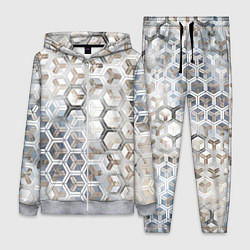 Женский 3D-костюм Зеркальные соты с переливами света, цвет: 3D-меланж