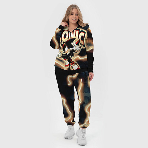 Женский костюм Sonic в молниях / 3D-Черный – фото 4