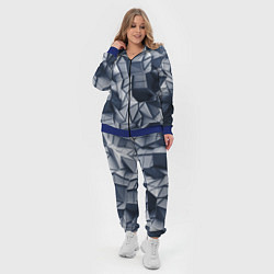 Женский 3D-костюм Геометрические грани, цвет: 3D-синий — фото 2