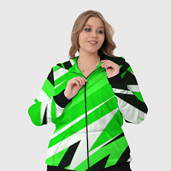 Женский 3D-костюм Geometry stripes green, цвет: 3D-черный — фото 2