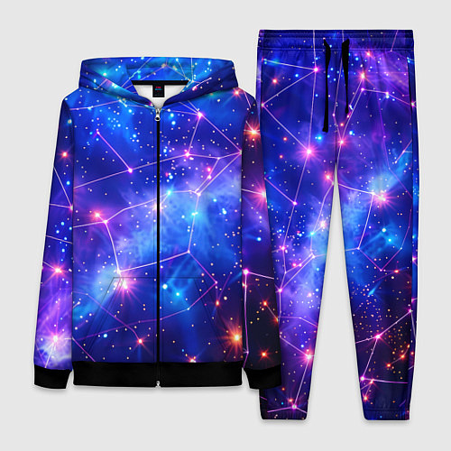 Женский костюм Неоновые созвездия космоса / 3D-Черный – фото 1