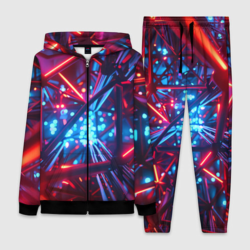 Женский костюм Неоновые трубки / 3D-Черный – фото 1