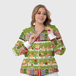Женский 3D-костюм Много капибар семьей на Новый год и Рождество, цвет: 3D-белый — фото 2