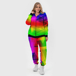 Женский 3D-костюм Неоновая геометрия градиент, цвет: 3D-черный — фото 2