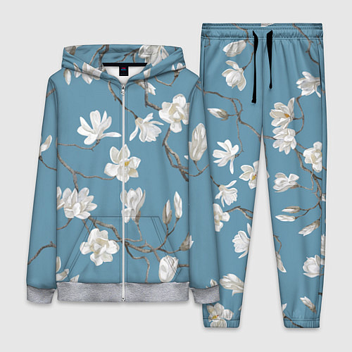 Женский костюм Цветы акварелью ветки магнолии / 3D-Меланж – фото 1