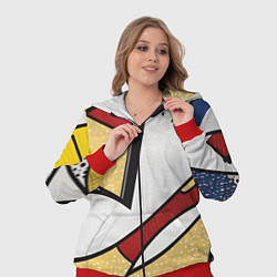 Женский 3D-костюм Абстракция в стиле поп-арт, цвет: 3D-красный — фото 2